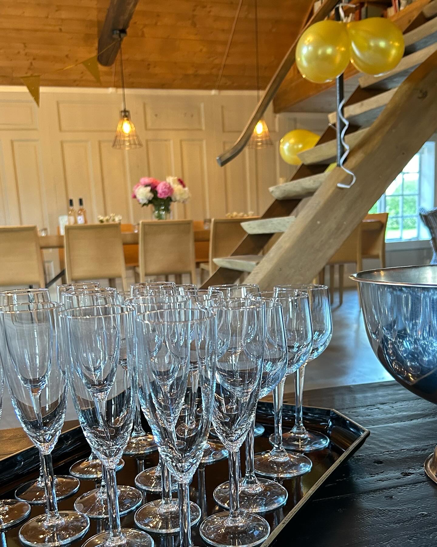 Champagne glasses ready for a celebration