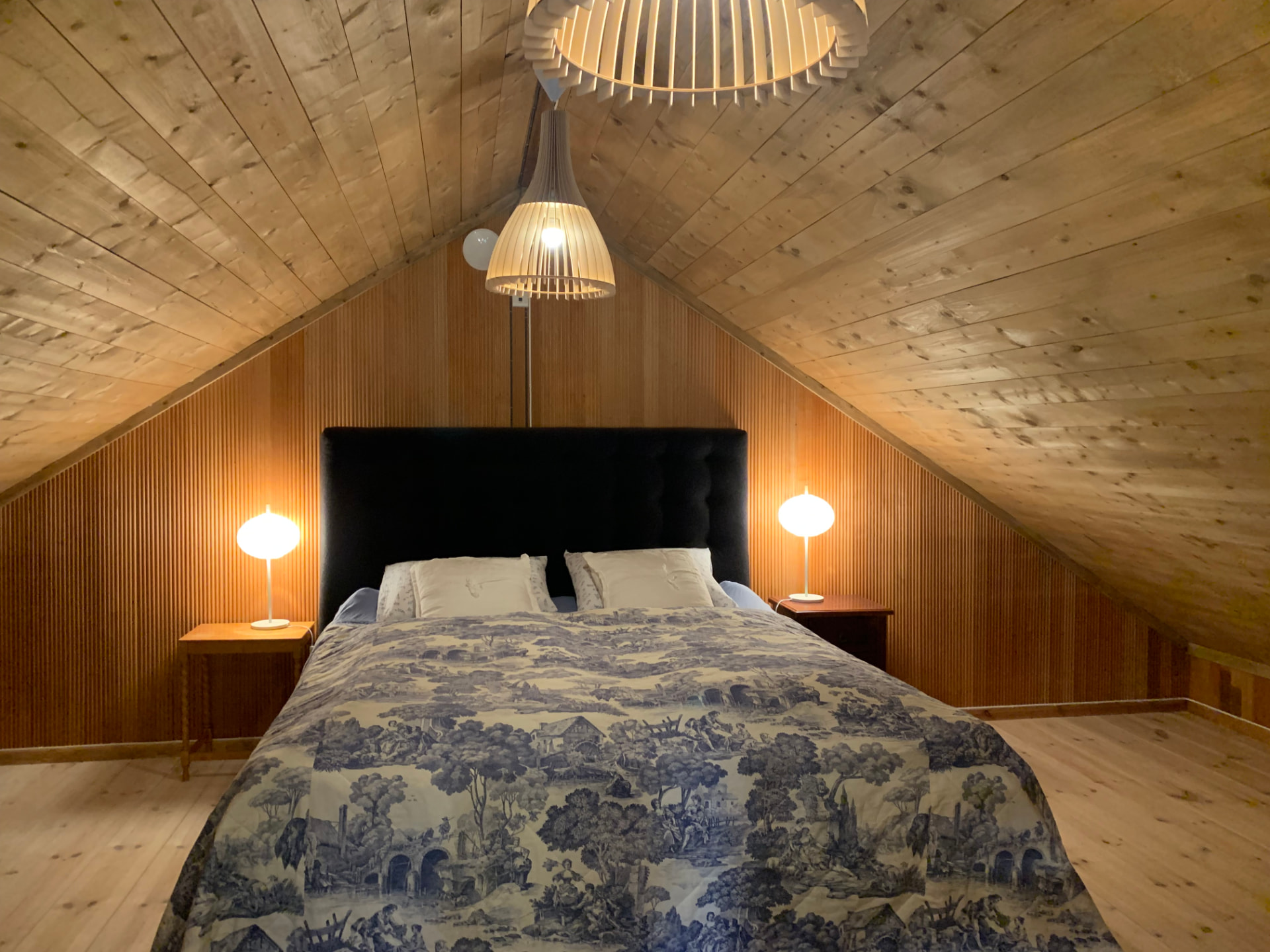 Bedroom under the sloping roof